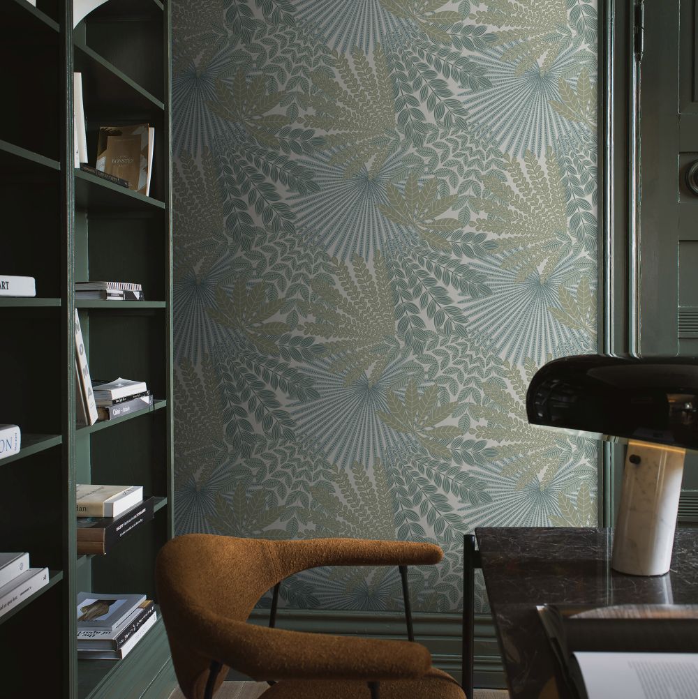 Velvet Leaves Wallpaper - Sage - by Boråstapeter