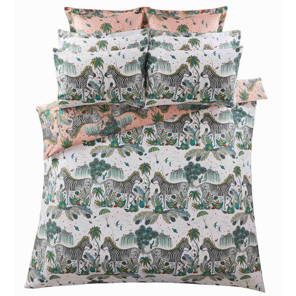 Lost World Standard Pillowcase Pair - Pink - by Emma J Shipley