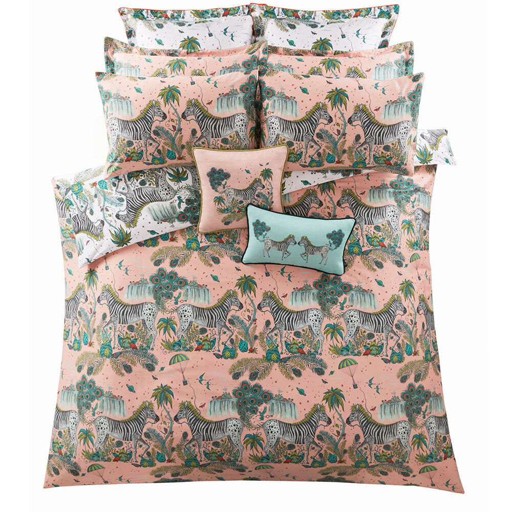 Lost World Oxford Pillowcase - Pink - by Emma J Shipley