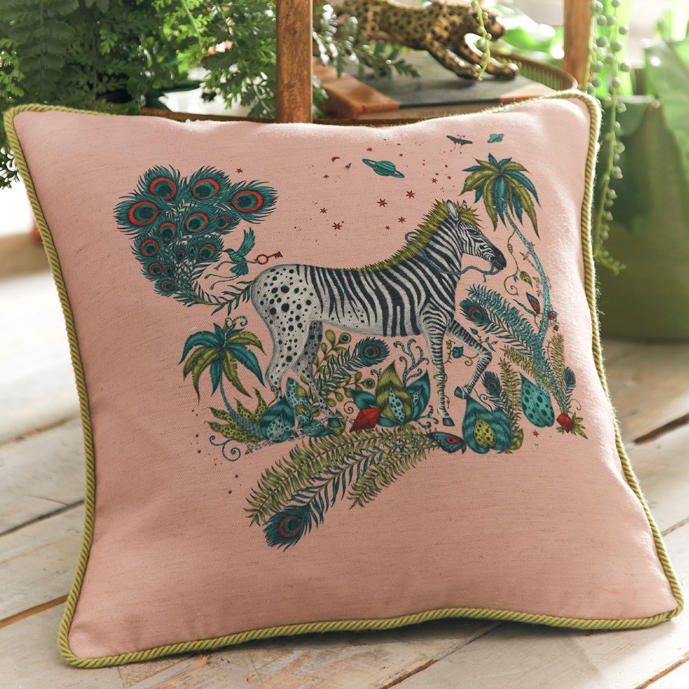 Lost World Square Cushion - Pink - by Emma J Shipley