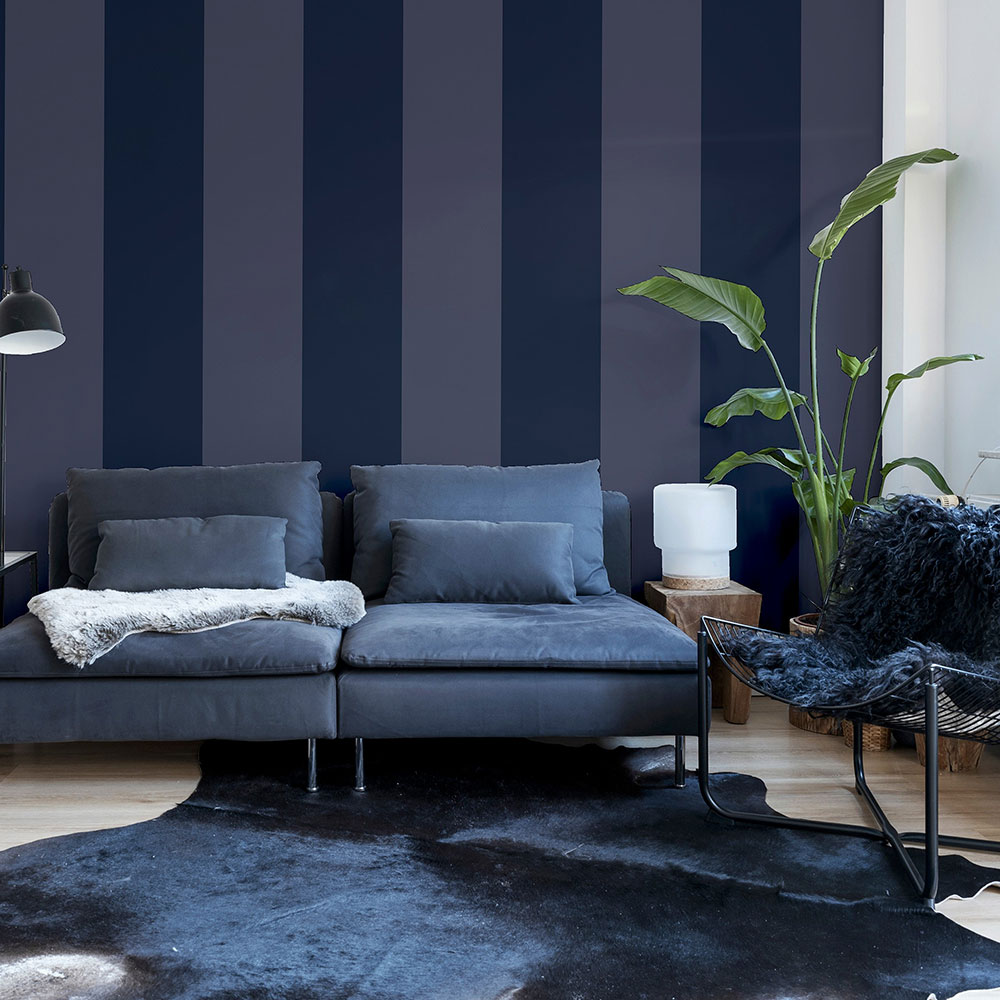 Go Large Wallpaper - Navy - by Arthouse