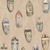 Babouches Wallpaper - Ivory - by Mulberry Home. Click for more details and a description.