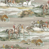 Morning Gallop Wallpaper - Grey / Sand - by Mulberry Home. Click for more details and a description.