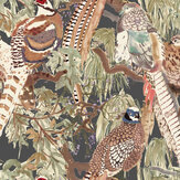 Papier peint Game Birds - Charbon de bois - Mulberry Home. Cliquez pour en savoir plus et lire la description.