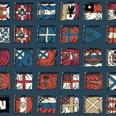 Naval Ensigns Wallpaper - Indigo / Red - by Mulberry Home. Click for more details and a description.