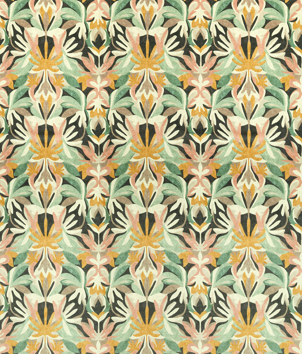 Melora Fabric - Positano/ Succulent/ Amber Light - by Harlequin