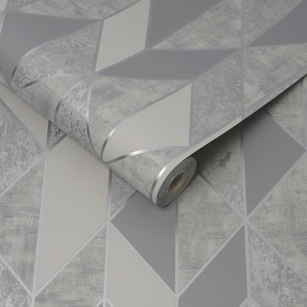 Milan Geo Wallpaper - Silver - by Superfresco
