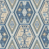 Buckland Wallpaper - Blue - by Mulberry Home. Click for more details and a description.