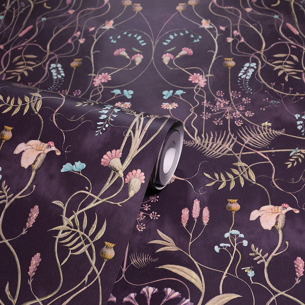 The Wild Flower Garden Wallpaper - Nightshadow - by The Chateau by Angel Strawbridge