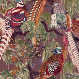 Game Birds Wallpaper - Red / Plum - by Mulberry Home. Click for more details and a description.