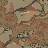 Grand Flying Ducks Wallpaper - Sage - by Mulberry Home. Click for more details and a description.