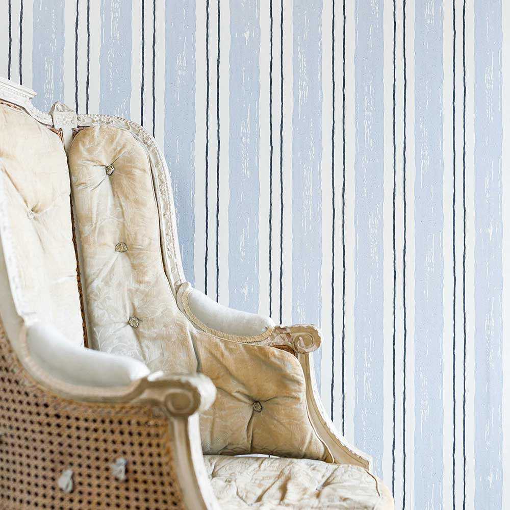 Painters Stripe Wallpaper - Blue - by Barneby Gates