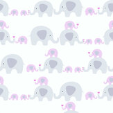 Elephants Wallpaper - Pink - by Albany. Click for more details and a description.