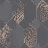 Miami Tropical Geo Wallpaper - Charcoal - by Albany. Click for more details and a description.