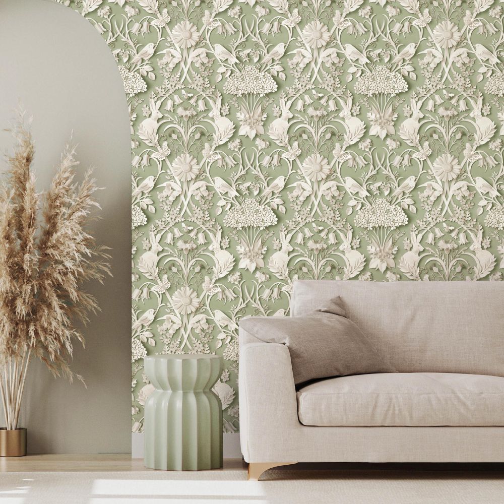 Woodland Wallpaper - Sage - by Albany