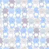 Teddy bears Wallpaper - Blue - by Albany. Click for more details and a description.
