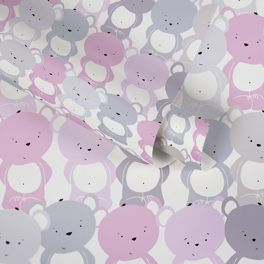 Teddy bears Wallpaper - Pink - by Albany