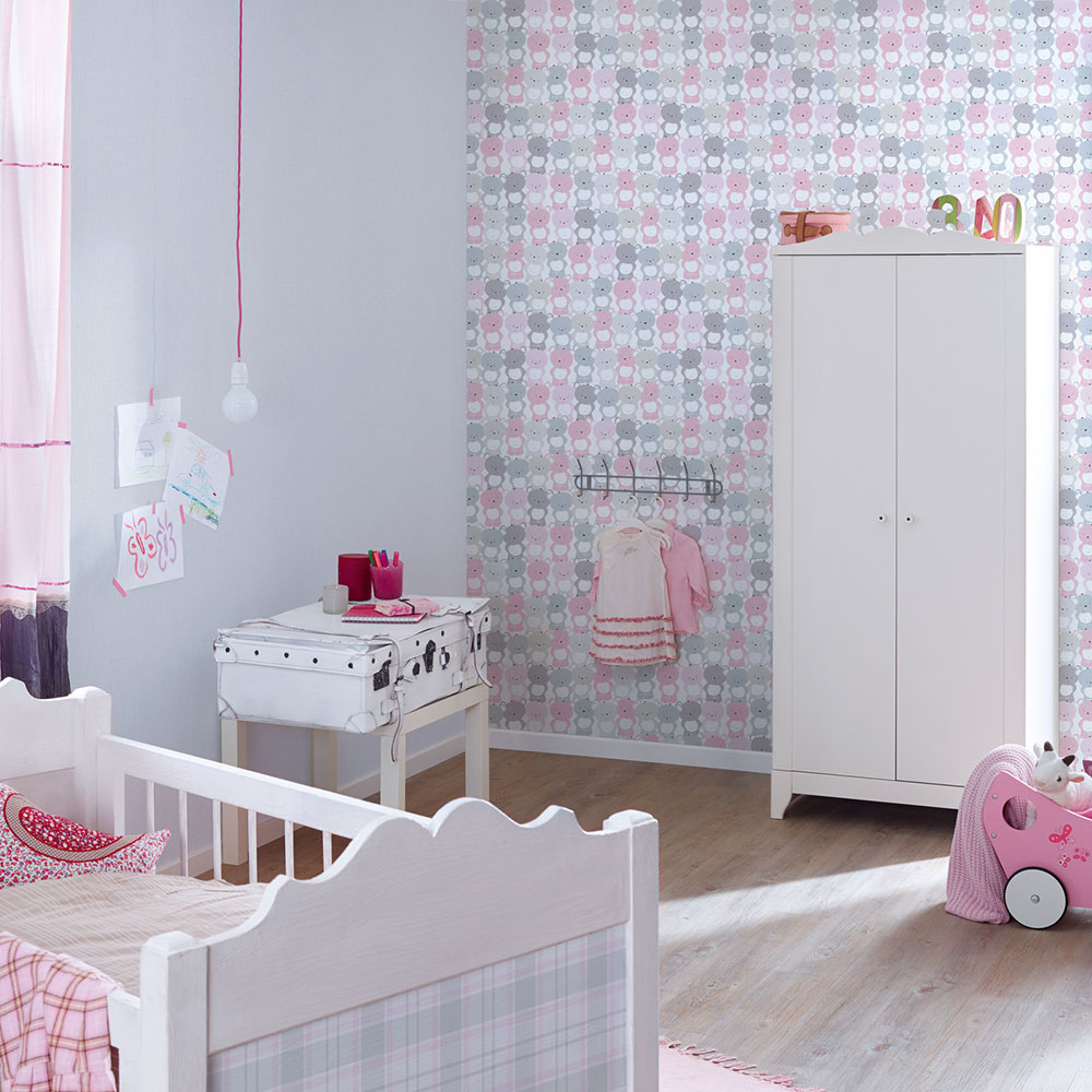 Teddy bears Wallpaper - Pink - by Albany