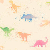 Watercolour Dinosaurs Wallpaper - Multi - by Albany. Click for more details and a description.
