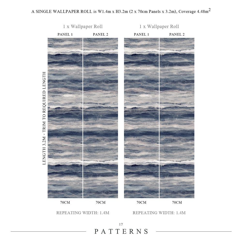 Strias Hand Panel Mural - Changing Tides - by 17 Patterns