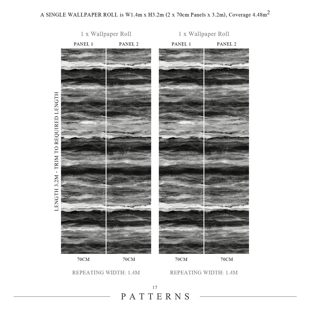 Strias Hand Panel Mural - Nightfall - by 17 Patterns