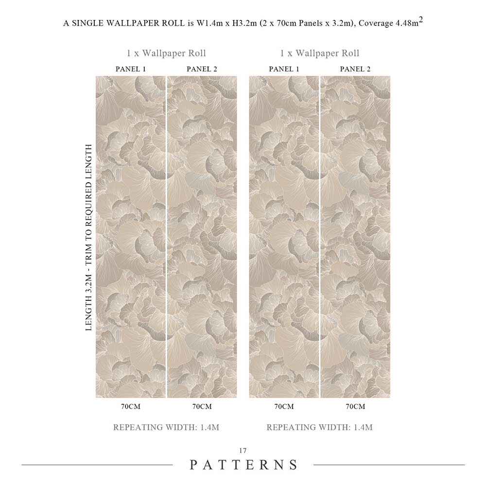 Venation Panel Mural - Natural - by 17 Patterns