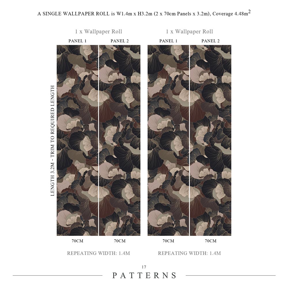 Venation Panel Mural - Orient - by 17 Patterns