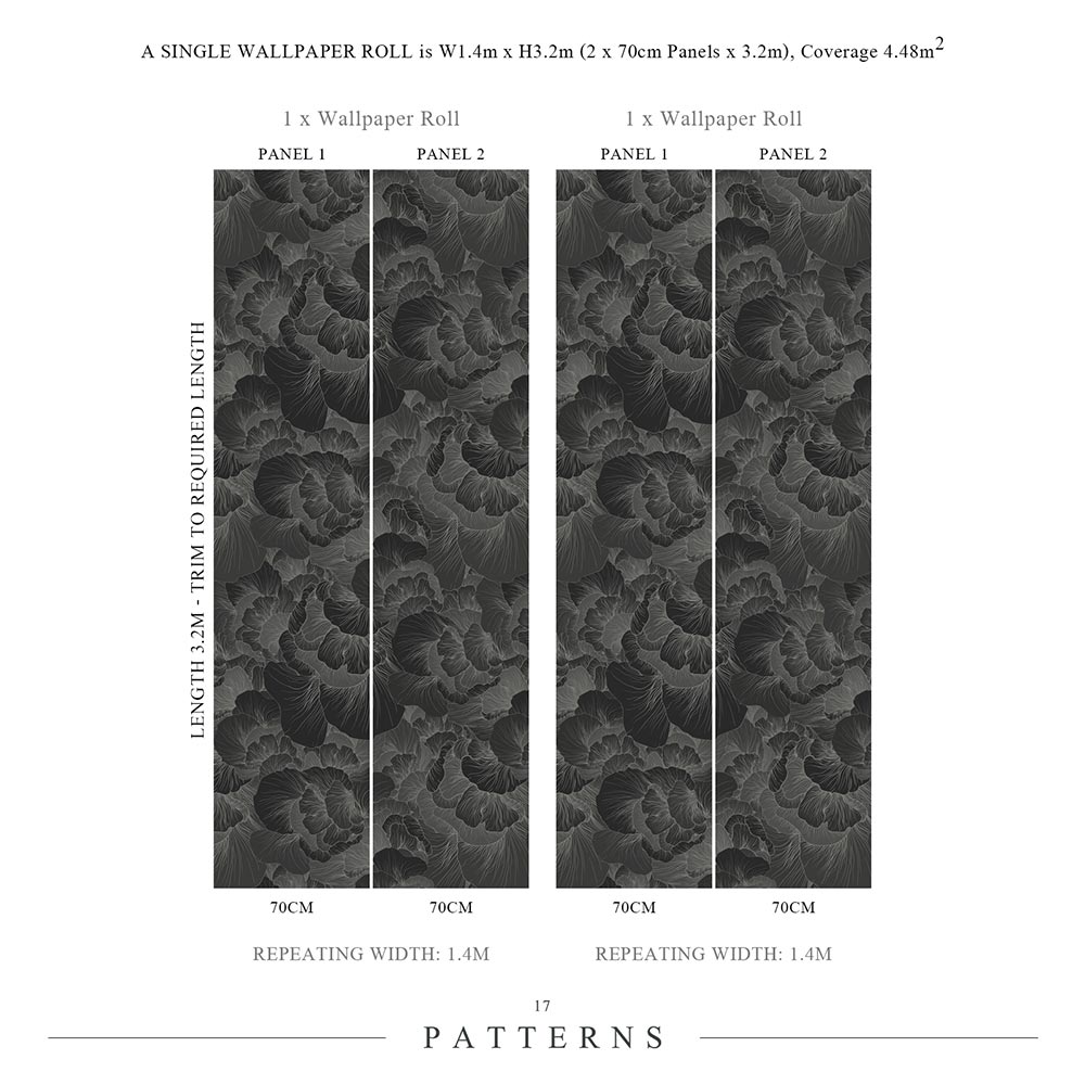 Venation Panel Mural - Dark - by 17 Patterns