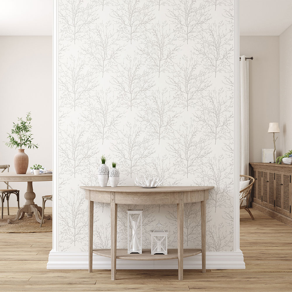 Winter branches Wallpaper - Pearl Grey - by Etten