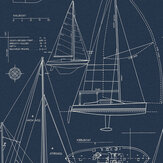 Papier peint Sail Away - Bleu marine - Etten. Cliquez pour en savoir plus et lire la description.