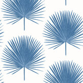 Papier peint Palm Fronds - Bleu bord de mer - Etten. Cliquez pour en savoir plus et lire la description.