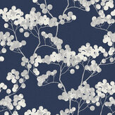 Bayberry Blossom Wallpaper - Navy Blue - by Etten. Click for more details and a description.