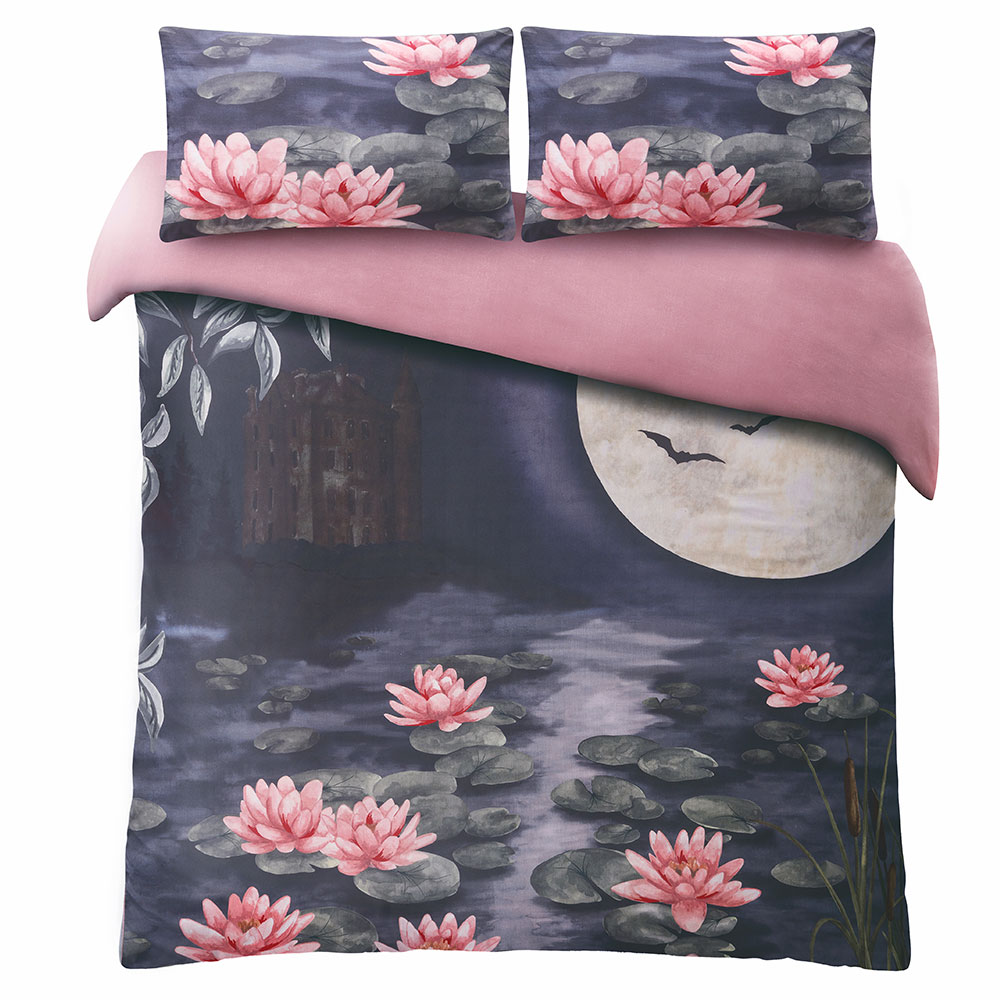 The Moonlit Lily Garden Duvet Set Duvet Cover - Dusk - by The Chateau by Angel Strawbridge