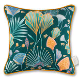 Emerald Fan Square Cushion - by The Chateau by Angel Strawbridge. Click for more details and a description.