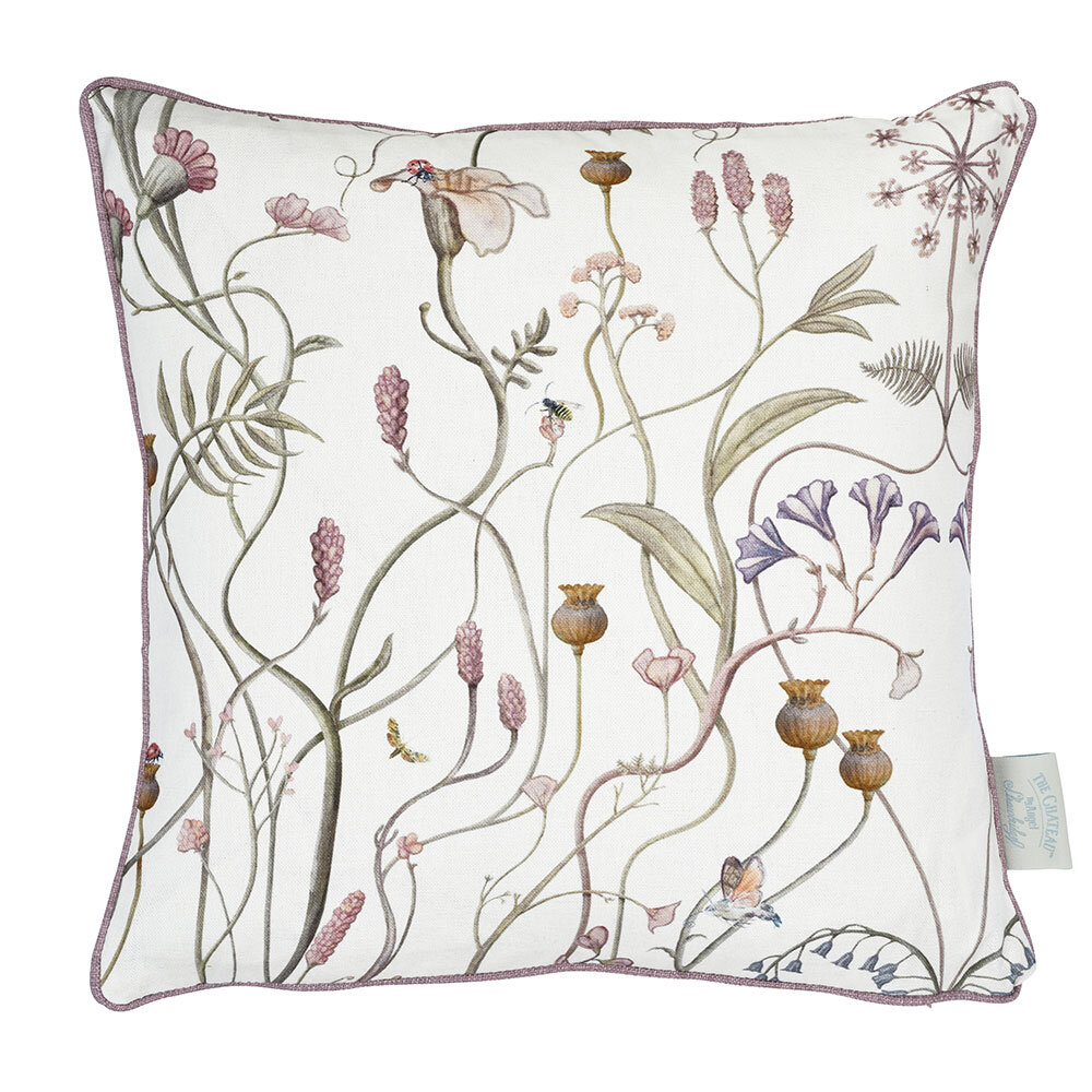 The Wild Flower Garden Cushion - Whisper White - by The Chateau by Angel Strawbridge