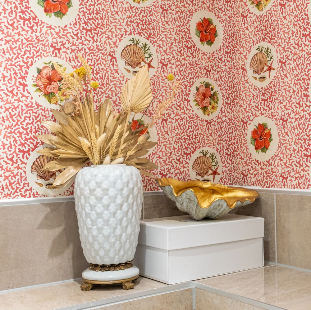 Treath Wallpaper - Coral - by Wear The Walls