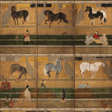 Horse Stable Mural - Taupe/Green - by Mind the Gap. Click for more details and a description.