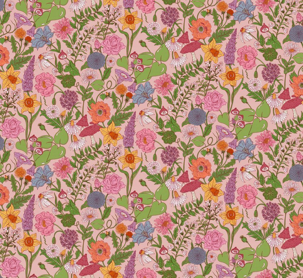 Bloom Fabric - Flamingo Pink - by Wear The Walls