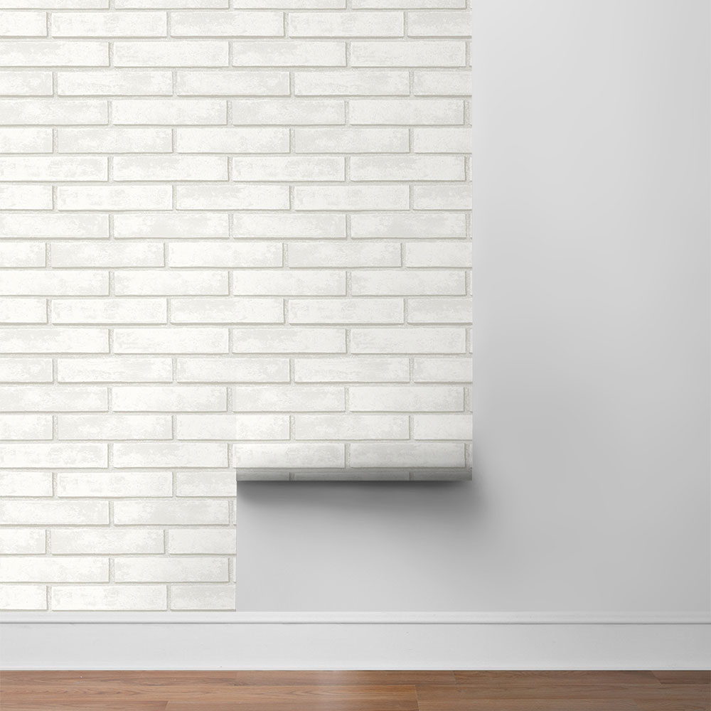 Brick Wallpaper - White - by NextWall