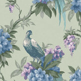 Golden Pheasant Wallpaper - Sage - by Crown. Click for more details and a description.