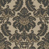 Grand Damask Wallpaper - Black - by Crown. Click for more details and a description.