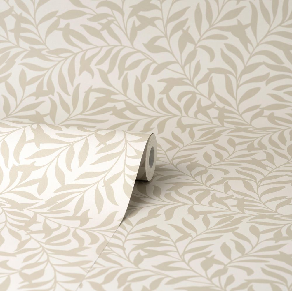 Salix Leaf Wallpaper - Beige - by Crown