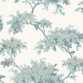 Tree Wallpaper - Teal - by Crown. Click for more details and a description.
