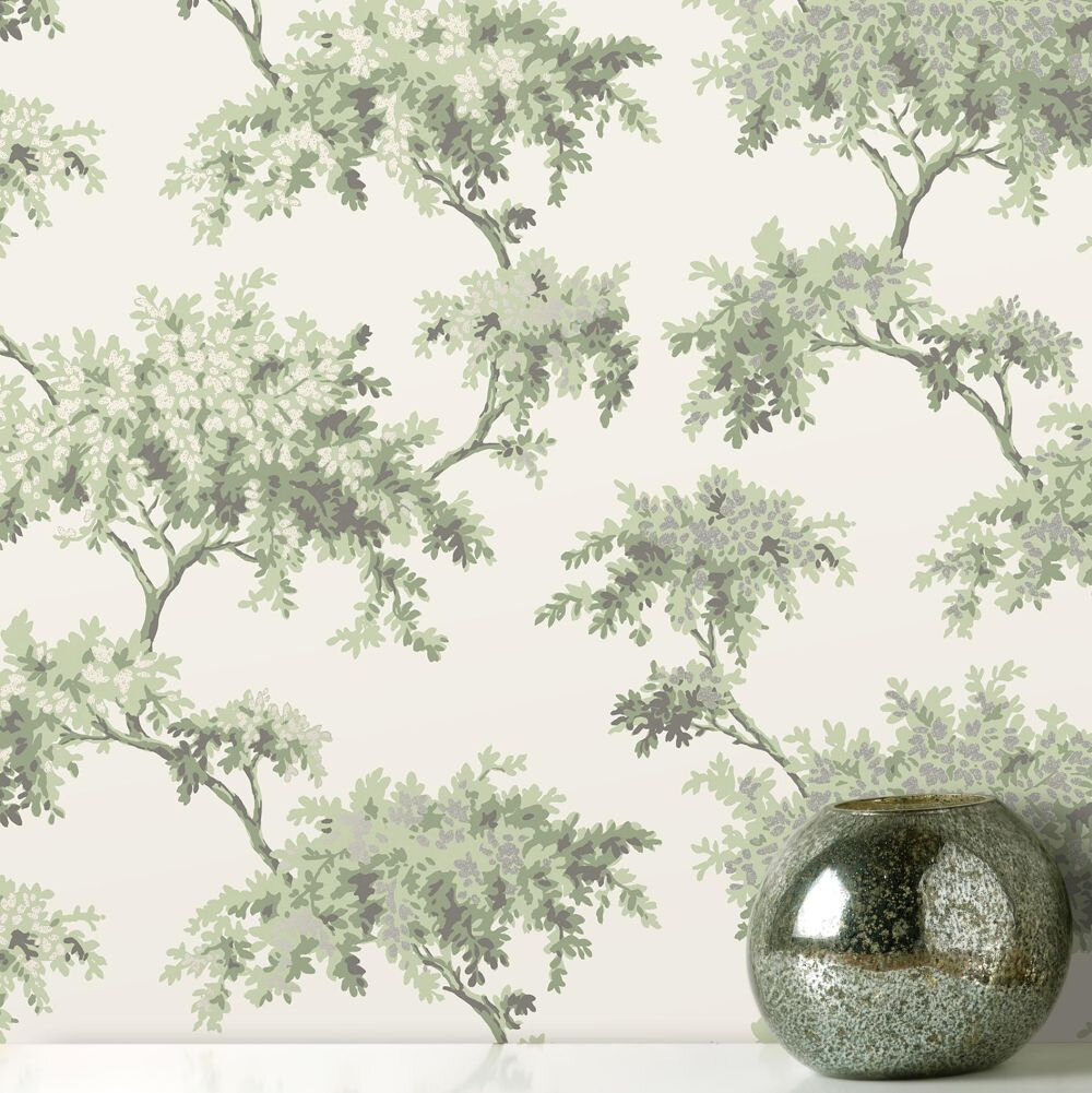 Tree Wallpaper - Sage - by Crown