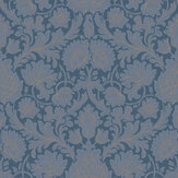 Damask Wallpaper - Dark Blue - by Crown. Click for more details and a description.