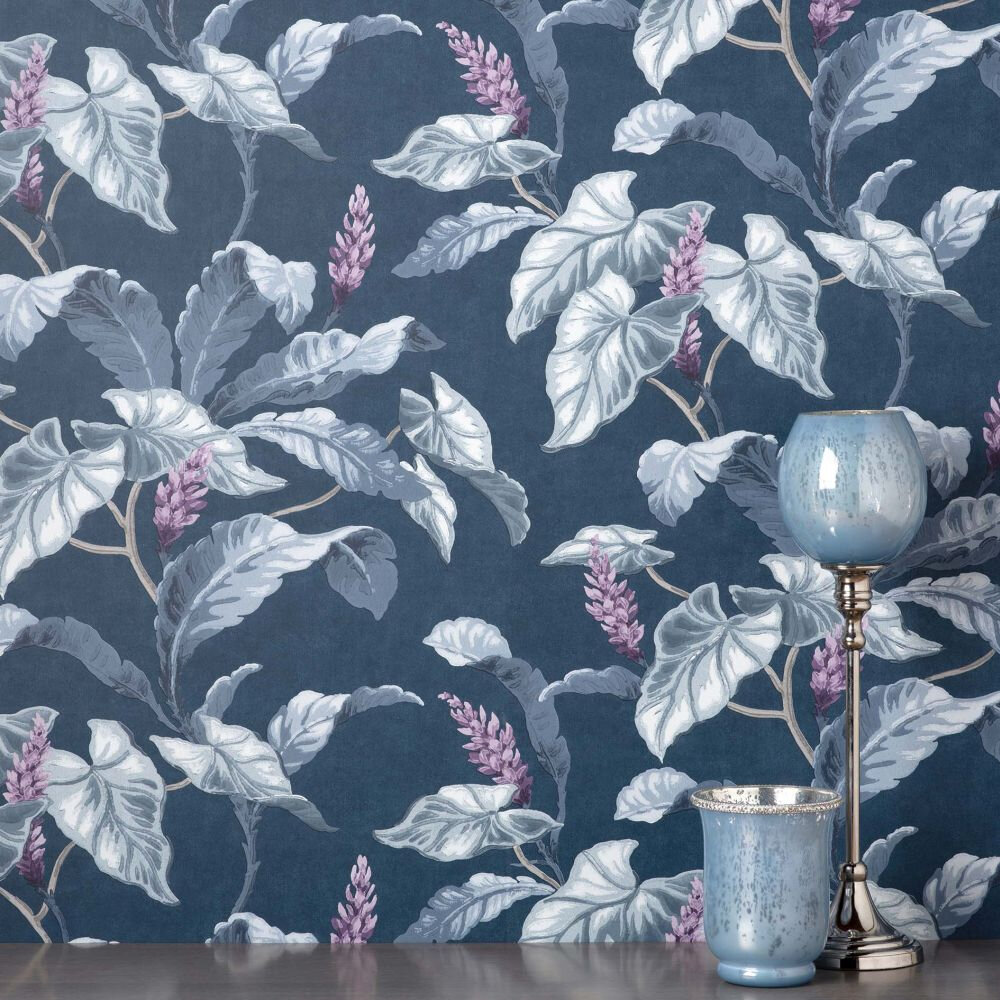 Meridian Parade Wallpaper - Navy - by Crown