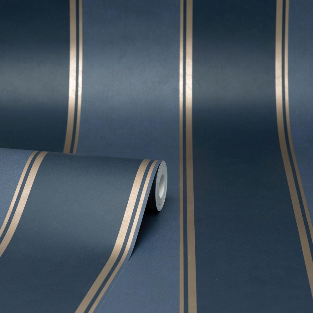Stripe Wallpaper - Blue - by Crown