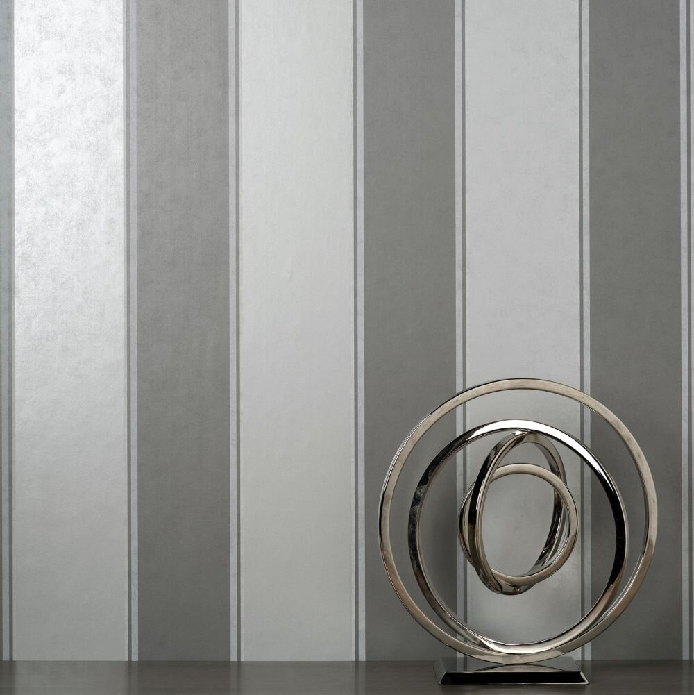 Stripe Wallpaper - Grey - by Crown