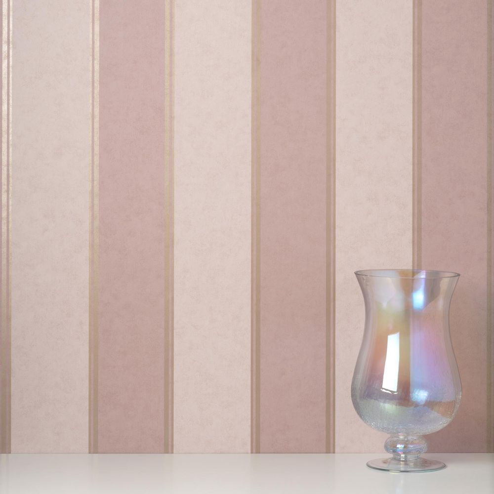 Stripe Wallpaper - Pink - by Crown