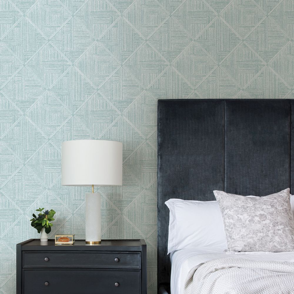 Cade Wallpaper - Teal - by A Street Prints
